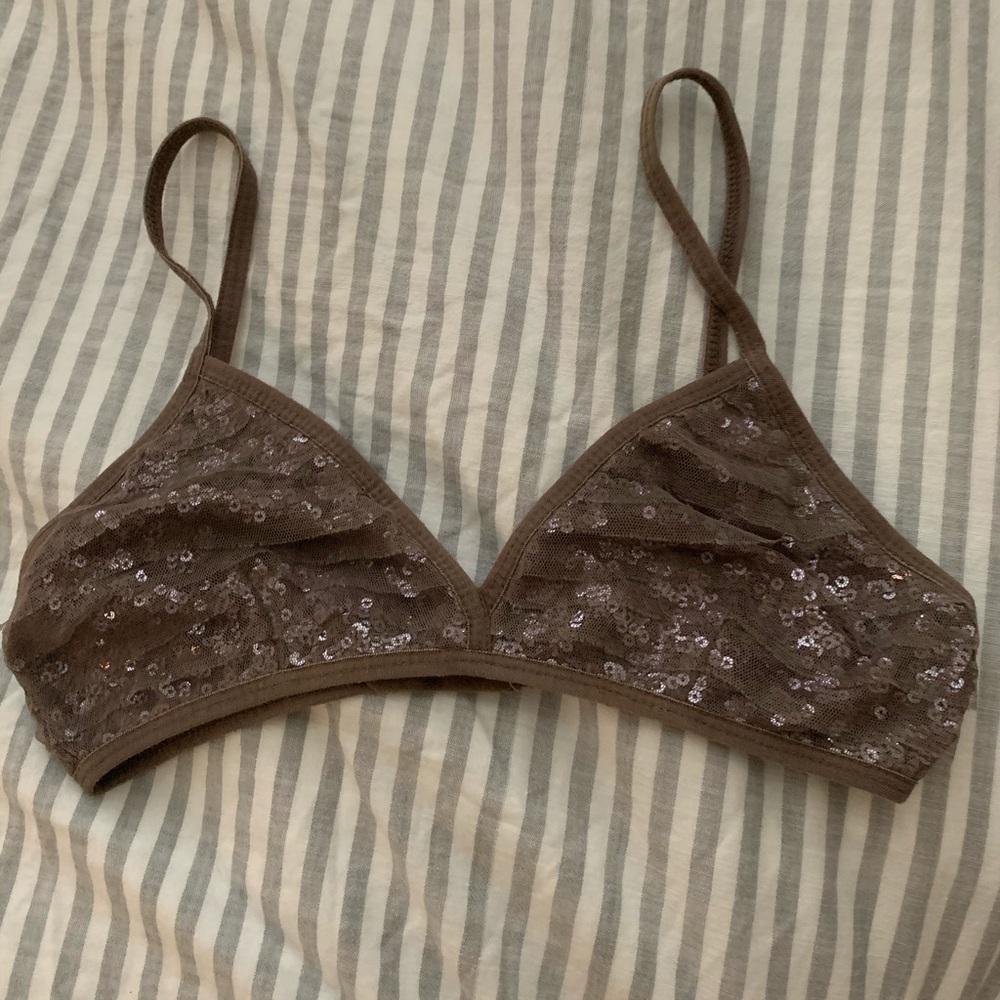 Chan Luu Sequin bralette w ruffles